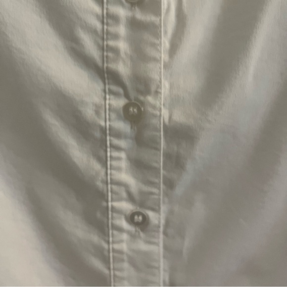 Tahari Puffed Sleeve Button Down Collared Shirt Size Medium White Cotton Blend - Picture 7 of 14